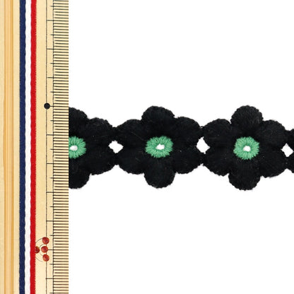 Химическое кружево «Цветочное лезвие черное, около 1,5 м рулона FB-30"