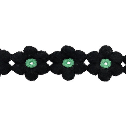 Химическое кружево «Цветочное лезвие черное, около 1,5 м рулона FB-30"