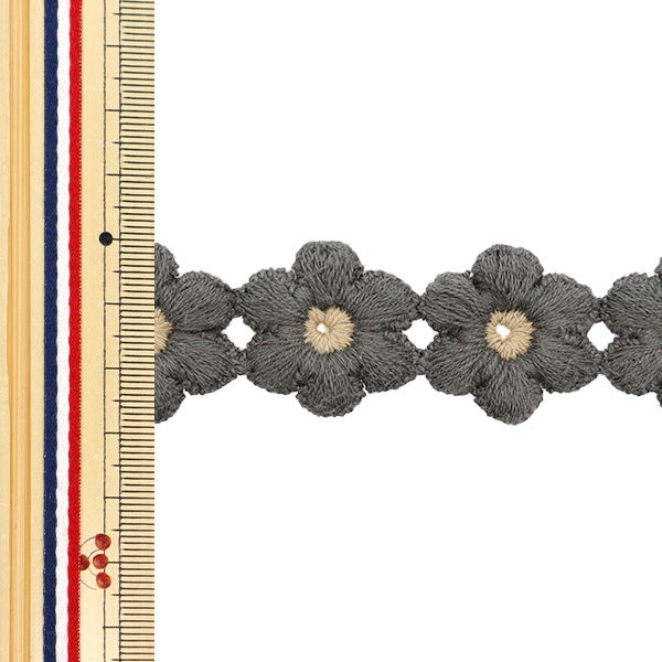 Pizzo chimico "grigio a lama di fiori, rotolo di 1,5 m, FB-30"