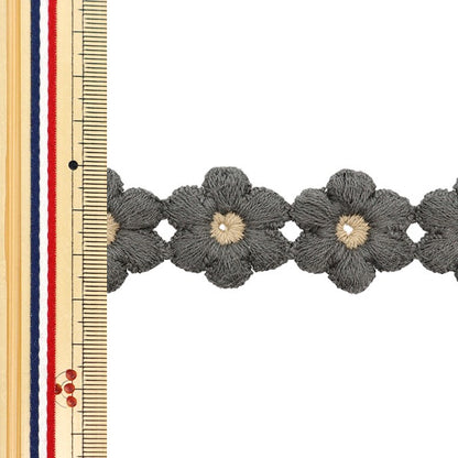 Pizzo chimico "grigio a lama di fiori, rotolo di 1,5 m, FB-30"