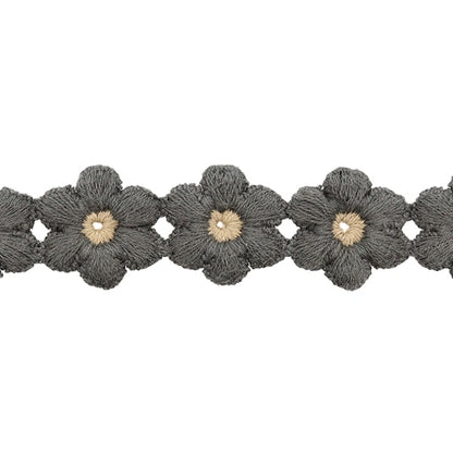 Pizzo chimico "grigio a lama di fiori, rotolo di 1,5 m, FB-30"