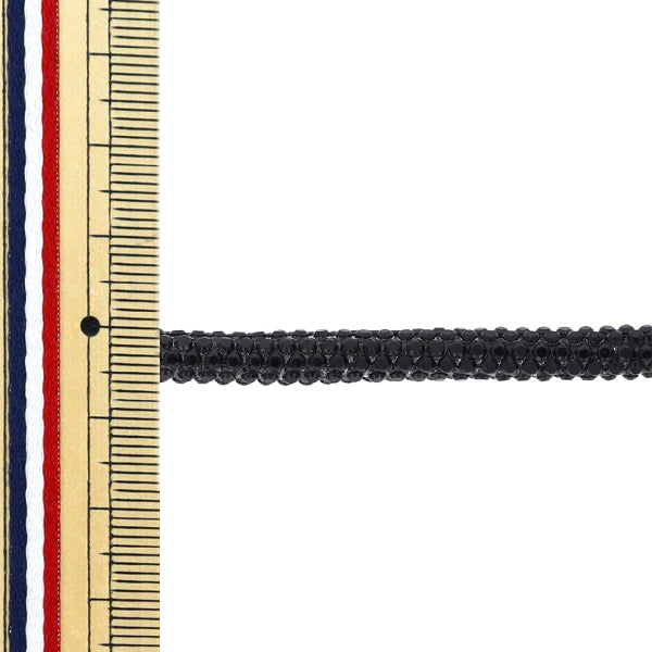 Шнур для рукоделия "Нероли розовый блеск хрустальный шнур густой черный NR-12" KIYOHARA