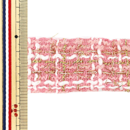 수예테이프 "트위드테이프 2025 대략. 38mm 너비의 x 2m 긴 핑크 YRC2519-38"