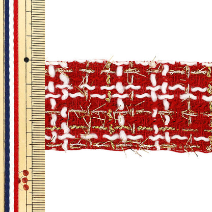Ruban d'artisanat "TweedTape 2025 Env. 38 mm de large x 2 m de long rouge YRC2519-38"