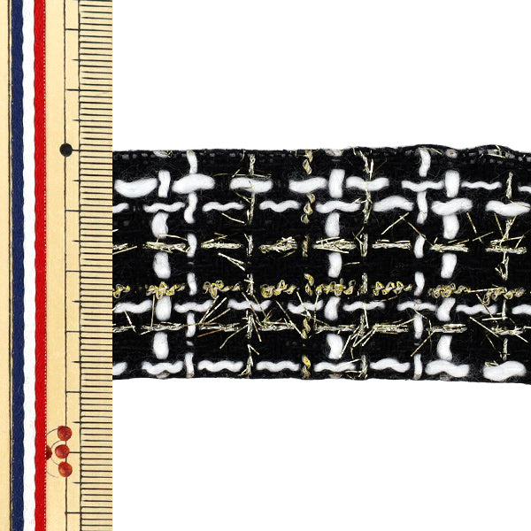 手芸テープ 『ツイードテープ 2025 約幅38mm×長さ2m ブラック YRC2519-38』