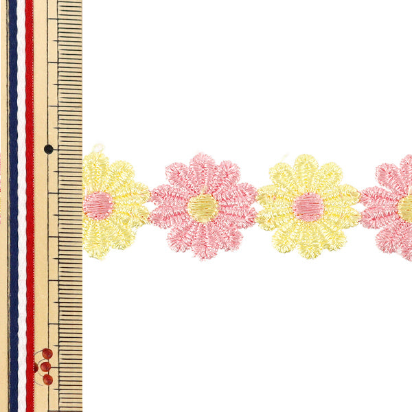 Chemiespitze „Blumenspitze rosa x gelb ca. 1,5m YFL25-02"