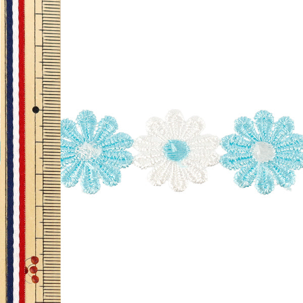 Chemiespitze „Blumenspitze weiß x blau ca. 1,5m YFL25-02"