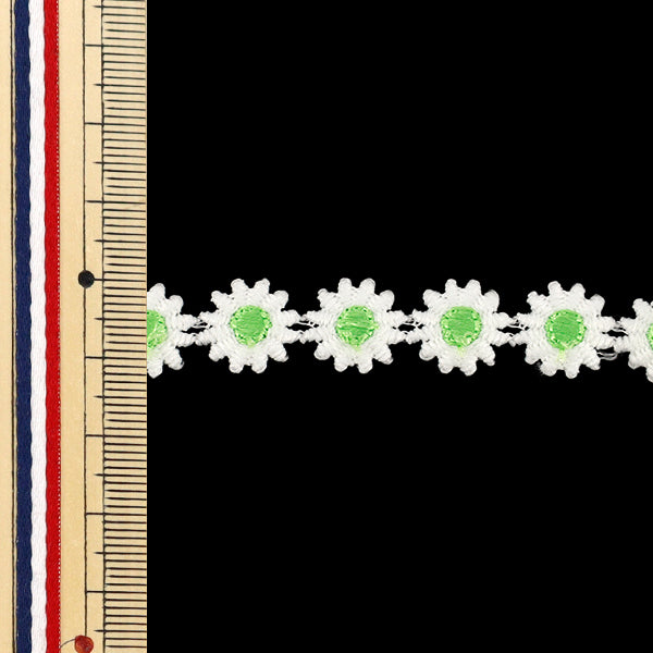 Dentelle chimique "Fleur dentelle verte environ 2m YFL25-12"
