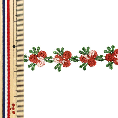 Pizzo chimico "Pizzo floreale rosso circa 1,5 m YFL25-04"