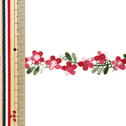 Pizzo chimico "Pizzo floreale rosa circa 1,5 m YFL25-06"