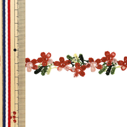 Pizzo chimico "Pizzo floreale rosso circa 1,5 m YFL25-06"
