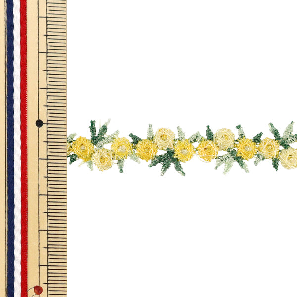 Chemische Spitze „Blumenspitze gelb“ ca. 1,5m YFL25-09"