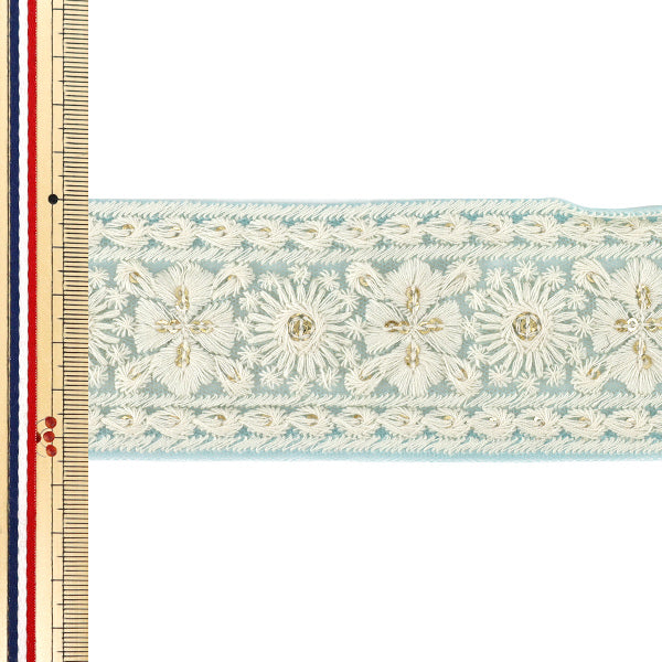 [Quantità da 5] ArtigianatoTrim 『2026Rifiniture per ricamo indiano Larghezza circa 5,5 cm Blu 43658F"