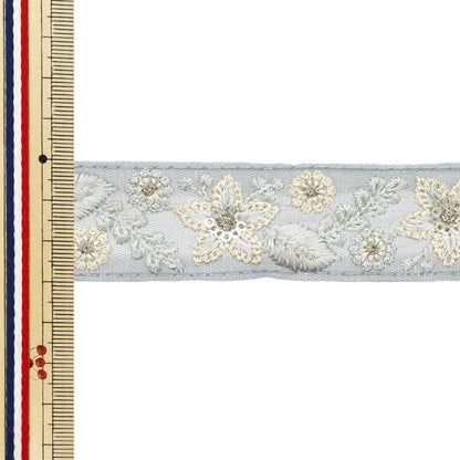 [Quantity starting from 5] HandicraftsTrim "2022 Indian embroidery trim Blue x Blue 45127D"