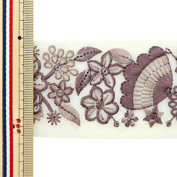 [Количество, начиная с 5] ремесленные изделияОтделка "2022 Отделка для индийской вышивки Крем X Purple 45133a"