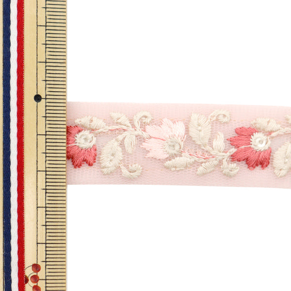 [Menge ab 5] KunsthandwerkBesätze "2022 Indischer Stickereibesatz Pink X Pink 45194i"