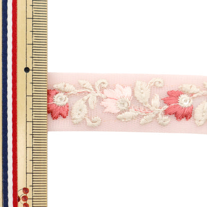 [Menge ab 5] KunsthandwerkBesätze "2022 Indischer Stickereibesatz Pink X Pink 45194i"