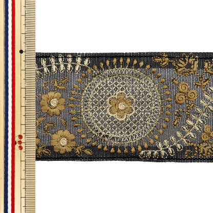 [De la quantité 5] artisanatGarniture "2024 Garniture de broderie indienne Noir x beige 2115f"
