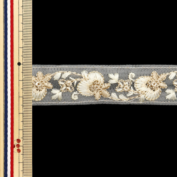 [Cantidad a partir de 5] artesaníasRibete "2024SS Ribete bordado indio Crema x crema 2255d"