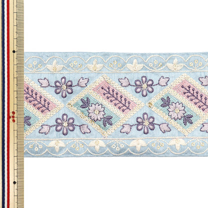 [Cantidad a partir de 5] artesaníasRibete "2024 bordado indio ssRibete Azul x púrpura 3064c"