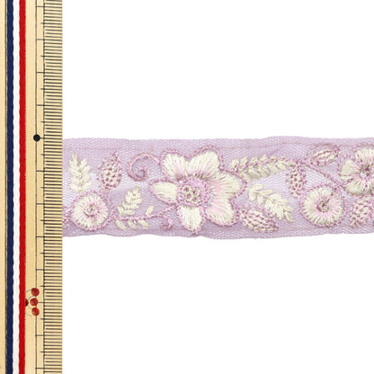 [De la quantité 5] artisanatGarniture "2024 Garniture de broderie indienne Purple X Purple 3243b"