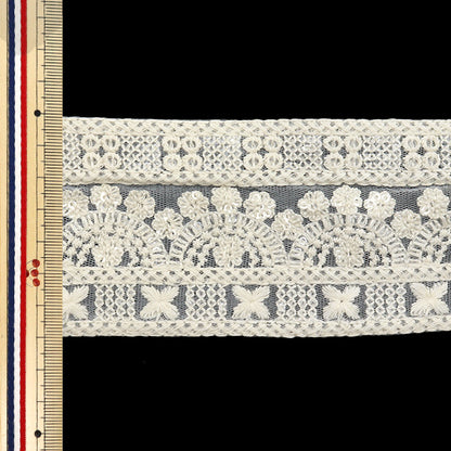 [De la cantidad 5] ArtilleraRibete "2024 Ribete bordado indio White X White 3423a"