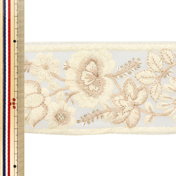 [Из количества 5] ремесленникОтделка "2024 Отделка для индийской вышивки Белый x белый 46254e"