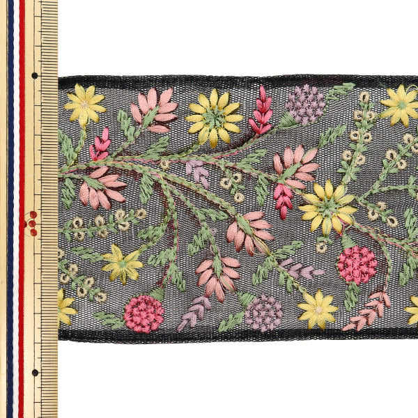 [الكمية من 5] الحرف اليدويةالزركشة "2024 زركشة التطريز الهندي أسود × أصفر 46282B"