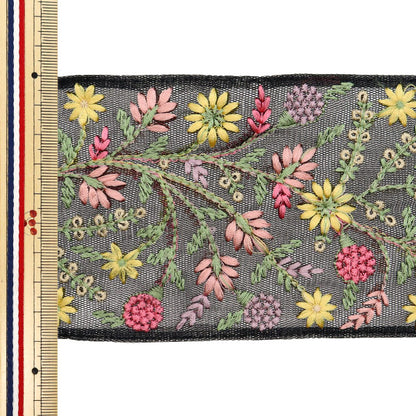 [الكمية من 5] الحرف اليدويةالزركشة "2024 زركشة التطريز الهندي أسود × أصفر 46282B"