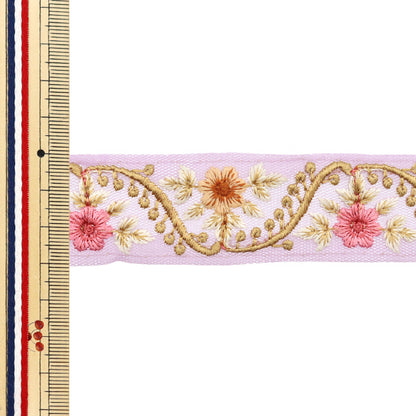 [Menge ab 5] KunsthandwerkBesätze "2024 Indischer Stickereibesatz Pink X Pink 3102b"