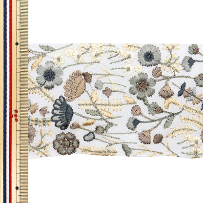 [Из количества 5] ремесленникОтделка "2024 Отделка для индийской вышивки Белый x grey 3159g"