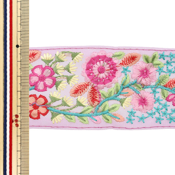 【数量5から】 手芸ブレード 『2024 インド刺繍ブレード ピンク×ピンク 3347C』