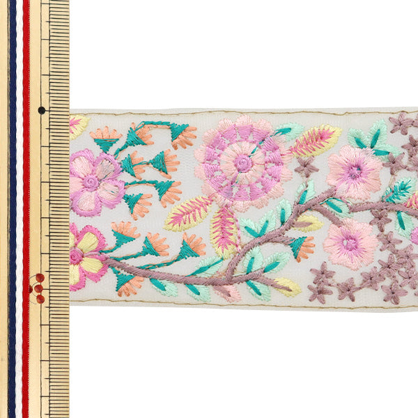 [Из количества 5] ремесленникОтделка "2024 Отделка для индийской вышивки Бежевый x пурпурный 3347d"