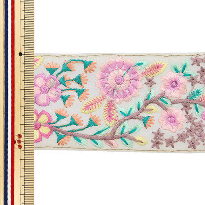 [Из количества 5] ремесленникОтделка "2024 Отделка для индийской вышивки Бежевый x пурпурный 3347d"