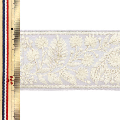 [Из количества 5] ремесленникОтделка "2024 Отделка для индийской вышивки Purple x White 46328#4"