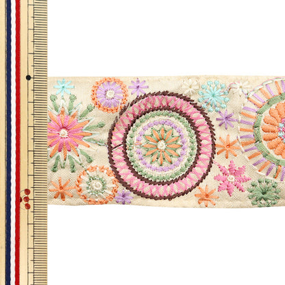 [Из количества 5] ремесленникОтделка "2024 Отделка для индийской вышивки Бежевый x pink 3446d"