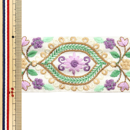 [الكمية من 5] الحرف اليدويةالزركشة "2024 زركشة التطريز الهندي أبيض × أرجواني 3467J"