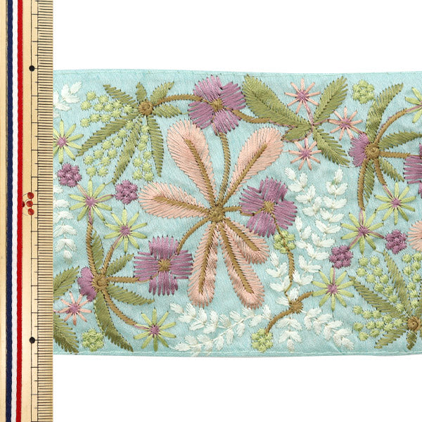 [الكمية من 5] الحرف اليدويةالزركشة "2024 زركشة التطريز الهندي أخضر × وردي M-164F"