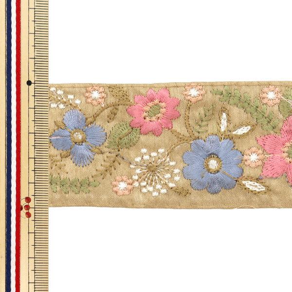 [Из количества 5] ремесленникОтделка "2024 Отделка для индийской вышивки Бежевый x grey m-172h"