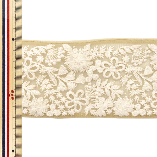 [الكمية من 5] الحرف اليدويةالزركشة "2024 زركشة التطريز الهندي بيج × أبيض M-173F"