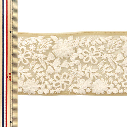 [الكمية من 5] الحرف اليدويةالزركشة "2024 زركشة التطريز الهندي بيج × أبيض M-173F"