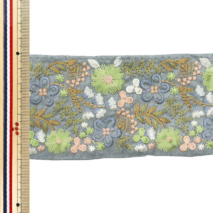 [Из количества 5] ремесленникОтделка "2024 Отделка для индийской вышивки Синий x green m-173g"