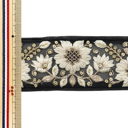 [الكمية من 5] الحرف اليدويةالزركشة "2024 زركشة التطريز الهندي أسود × أبيض M-185A"