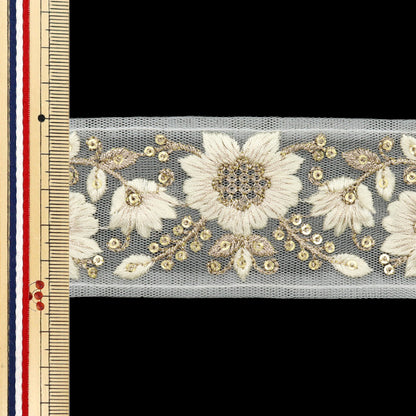 [Из количества 5] ремесленникОтделка "2024 Отделка для индийской вышивки Белый x белый m-185b"