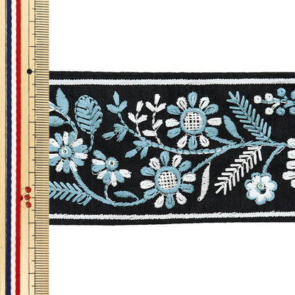 [Из количества 5] ремесленникОтделка "2024 Отделка для индийской вышивки Черный x синий M-213a"