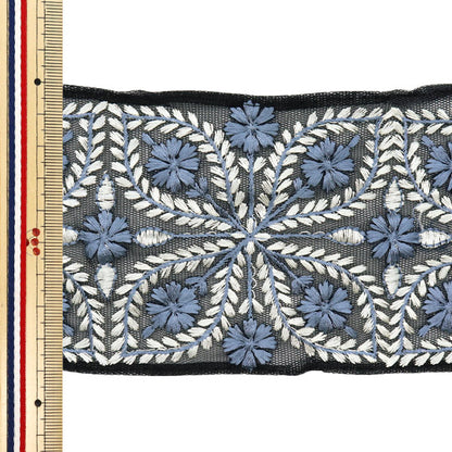 [Из количества 5] ремесленникОтделка "2024 Отделка для индийской вышивки Черный x grey m-216a"