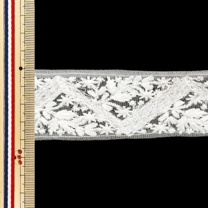 [Из количества 5] ремесленникОтделка "2024 Отделка для индийской вышивки Белый x белый m-218e"