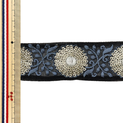 [Из количества 5] ремесленникОтделка "2024 Отделка для индийской вышивки Черный x grey m-220l"