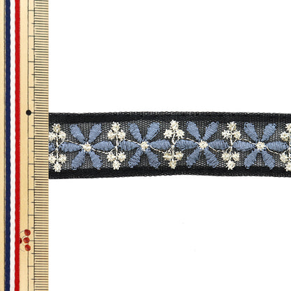 [Из количества 5] ремесленникОтделка "2024 Отделка для индийской вышивки Черный x grey m-224b"