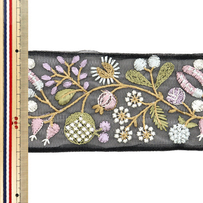 [Из количества 5] ремесленникОтделка "2024 Отделка для индийской вышивки Черный x green m-239b1"